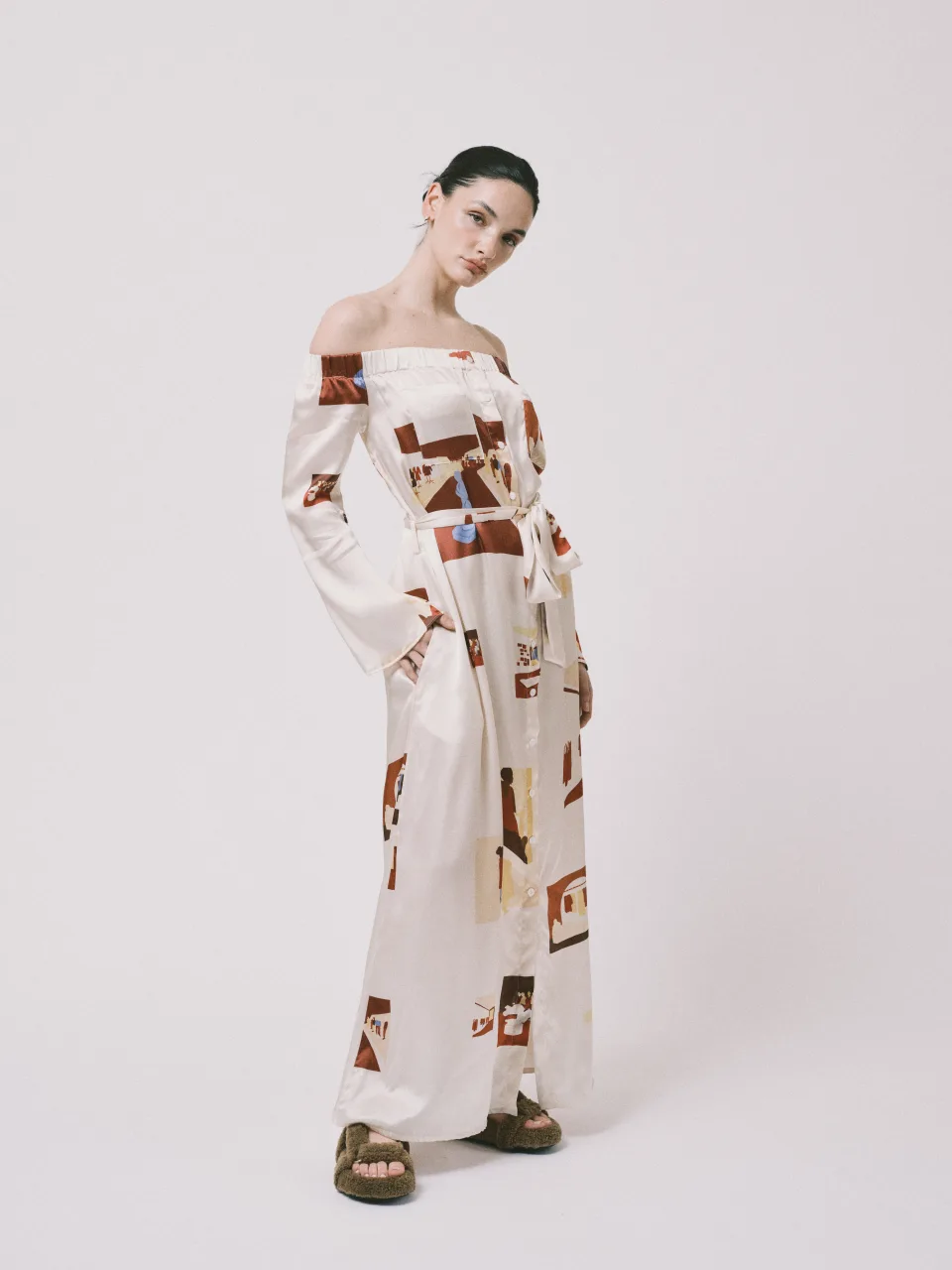 Giclée Silk Maxi Dress
