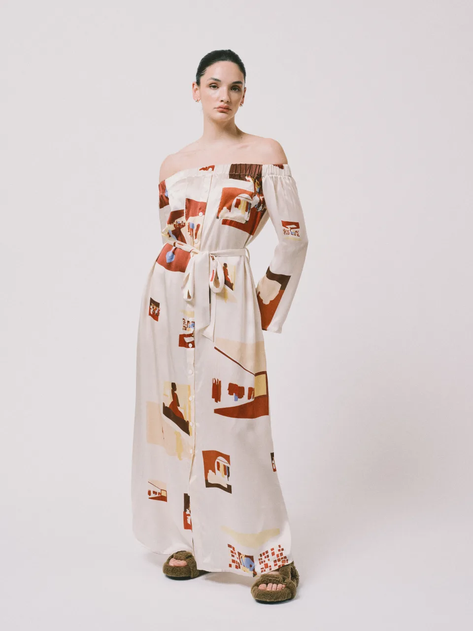 Giclée Silk Maxi Dress